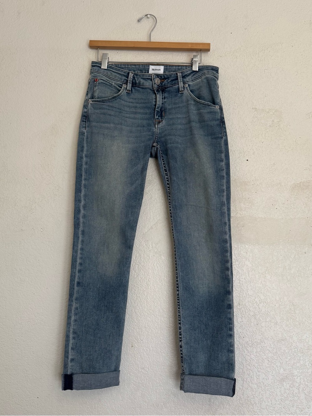 Hudson Bacara Straight Crop Jeans in Light Blue Wash